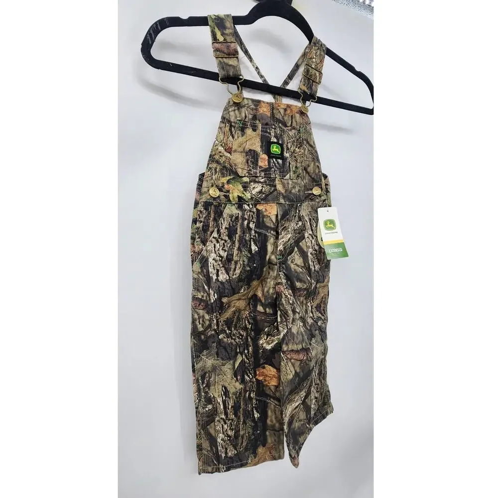 New NWT John‎ Deere Mossy Oak Toddler Camo Overalls Bibs Size 2T